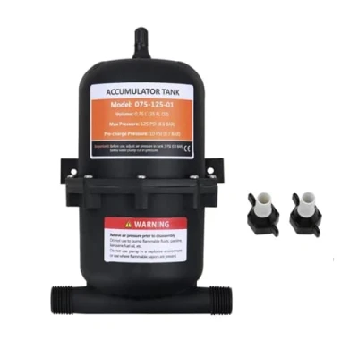 Abbildung von MTSmart RV Akkumulator Tank, Prepressurized Tank für Wohnmobil, Reiseanhänger, Wohnwagen, Boot, Marine Schwarz (0.75 L)