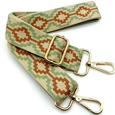 Abbildung von Verstellbarer Schultergurt für Taschen Braun und Grün, Taschengurte zum Wechseln, Taschengurt Breit mit Karabiner Gold, 80 130 cm Tragegurt Tasche Damen Umhängegurte, Moderne Handtasche, 3.8cm, 20
