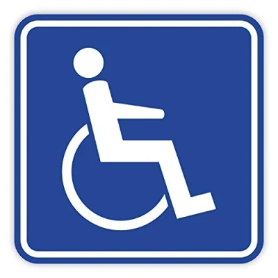 Abbildung von easydruck24de Rollstuhlfahrer Aufkleber 15cm innenklebend I viereckig Gehbehinderung für Auto Fenster Fahrzeug Scheibe Transporter hin_464