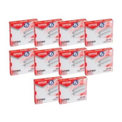 Abbildung von OFFICE PRODUCTS 18072349 19 Heftklammern 23/13 Silbern/ 10.000 Stück (10 x 1000 Stück) Standart Handtackerklammern/Tackerklammern Büroklammern/Verzinkt