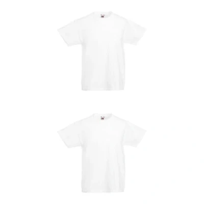 Abbildung von GIDUTEX 2er Pack Kinder Tshirts by Fruit of The Loom Original T Unisex (DE/NL/SE/PL, Numerisch, 128, Regular, 2, Weiß)