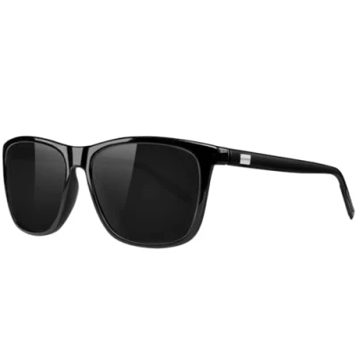 Abbildung von KANASTAL Sonnenbrille Herren und Damen Klassische Retro Polarisiert UV400 Schutz für Reise Wandern Angeln Alltag, Glänzend Schwarz Rahmen Gläser
