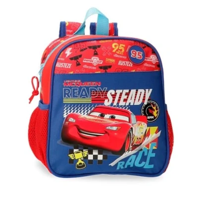 Abbildung von Joumma Disney Cars Lets Race Schulrucksack, aus Polyester, Taschen und Fächer, breite verstellbare Träger., rot, Kindergarten Rucksack