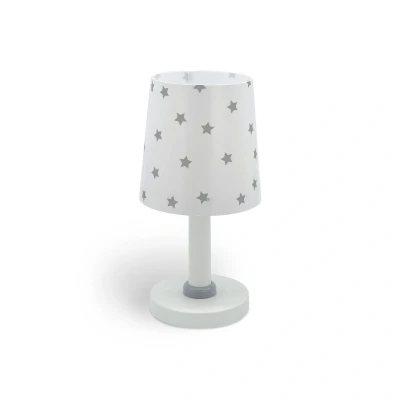 Abbildung von Dalber Kinder Tischlampe Nachttischlampe kinderzimmer Star Light Sterne Weiß Grau 82211B, E14