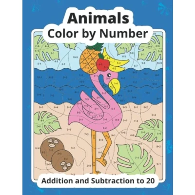 Abbildung von Color by Number Addition and Subtraction Animals: Math Coloring Book
