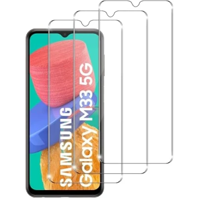 Abbildung von Panzer Schutz Glas für Samsung Galaxy m33 5G Panzerglas, HD Displayschutzfolie, 9H Härte Schutzglas Schutzfolie, Frei von Kratzern, Ultra klar Panzerfolie 3 Stück
