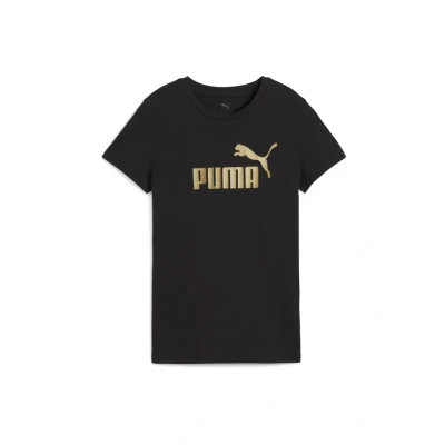 Abbildung von ESS Metallic No. 1 Logo T Shirt Damen PUMA Black Gold