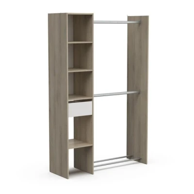 Abbildung von habeig KLEIDERSCHRANK BEGEHBAR #6000 (Schwarz) Schrank in der Breite variabel