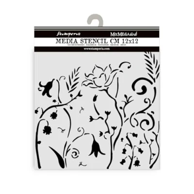 Abbildung von Stamperia Hidden Grove Thick Stencil 12x12cm Flowers (KSTDS28)