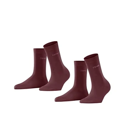 Abbildung von ESPRIT Damen Uni 2 Pack Socken atmungsaktive nachhaltige biologische Baumwolle verstärkte Damensocken hautfreundlich strapazierfähig bequem einfarbig Multipack Paar