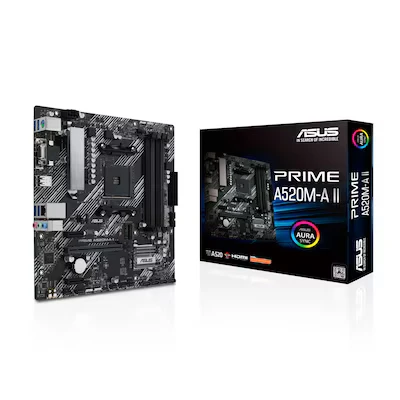 Abbildung von ASUS Prime A520M A II/CSM Mainboard Sockel AM4 (AMD Ryzen, micro ATX, M.2, 1Gbit/s Ethernet, SATA 6Gbit/s, USB 3.2 Gen 2 Typ A)
