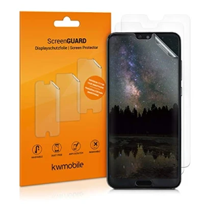 Abbildung von kwmobile 3X Displayschutzfolie kompatibel mit Huawei P20 Pro Folie klare Schutzfolien Set in transparent