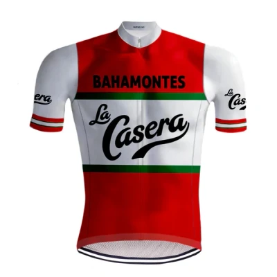 Abbildung von Retro Radtrikot La Casera Rot Redted