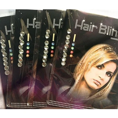 Abbildung von Miya 1 Set Hair Bling bunt Haarschmuck Glitzersteine zum einfädeln Kinder Strassteine steinchen Glitzer Frisur Haarkristalle ohne Hitze HB001 (HB002)