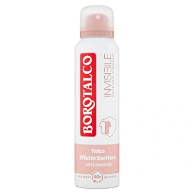 Abbildung von Borotalco, Unsichtbares Lufterfrischer Spray, Rosa, alkoholfreie Formel mit Talkum Barriere Effekt, fängt und überträgt keine Halbleien, 48 Stunden Wirksamkeit, Puderduft 1 Flasche à 150 ml