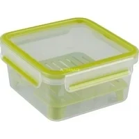 Abbildung von Emsa N10717 Clip &amp; Go Sandwichbox XL Fassungsvermögen: 1,3 Liter Quadratisch Inkl. Gittereinsatz Transparent/Hellgrün