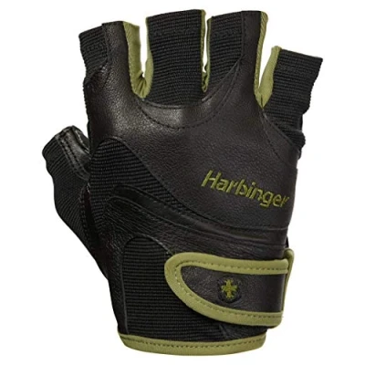 Abbildung von Harbinger FlexFit Fitness Handschuh Herren, Gewichtheber Handschuhe, Waschmaschinengeeignet, Schwarz/Grün, S