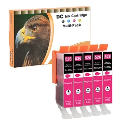 Abbildung von D&amp;C 5X Magenta Druckerpatronen Kompatibel für Canon CLI 526 M Pixma MG5250 MG5300 MG5340 MG5350 MG6250 MG8150 MG8250 MX885 MX895 IP4840 IP4850 IP4900 MG5140 MG5150 MG5240 MX710 MX715