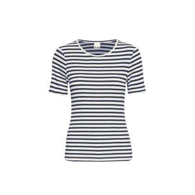 Abbildung von ICHI Ihcella Tshirt print, Damen, Größe: Large, Total eclipse stripe