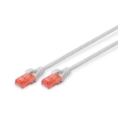 Abbildung von DIGITUS LAN Kabel Cat 6 2m RJ45 Netzwerkkabel UTP Ungeschirmt Kompatibel zu 6A &amp; 5e Grau