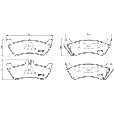 Abbildung von BREMBO P 50 044 Bremsbelagsatz inkl. Verschleißwarnkontakt mit Kolbenclip Zubehör MERCEDES BENZ: ML Klasse