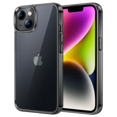 Abbildung von JETech Hülle für iPhone 14 6,1 Zoll, Nie Vergilbung Handyhülle Stoßfest, Schutzhülle Anti Kratzt Transparent Rückseite (Schwarz)