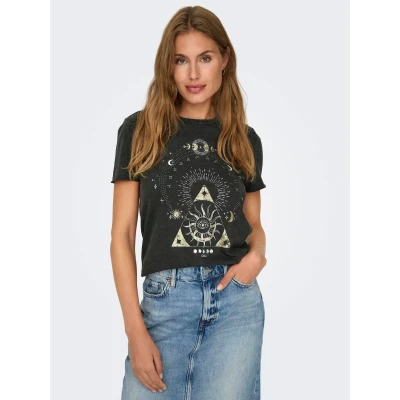 Abbildung von ONLY Onllucy REG S/S JRS NOOS Tshirt print black, Damen, Größe: XS, Black
