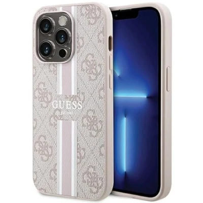 Abbildung von Guess GUHMP15LP4RPSP Hülle für iPhone 15 Pro 6.1&quot; Rosa hardcase 4G Printed Stripes