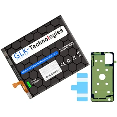 Abbildung von High Power Ersatzakku kompatibel mit Samsung Galaxy A71 SM A715F / Dual SIM GLK Technologies Battery accu 4600 mAh Akku inkl. Klebestreifen Akkuklebestreifen Reparaturset