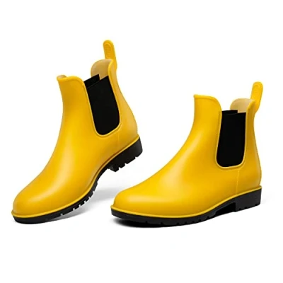 Abbildung von DREAM PAIRS Stiefel Damen Gummistiefel Chelsea Boots Frauen Ankle Wellies Wasserdicht Regenstiefel,Size 40,Gelb,SDRB2201W E