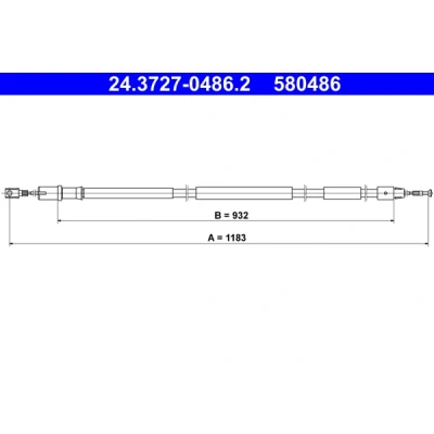 Abbildung von ATE 24.3727 0486.2 Handbremsseil 1183 MERCEDES BENZ: Viano, Vito Bus, Mixto