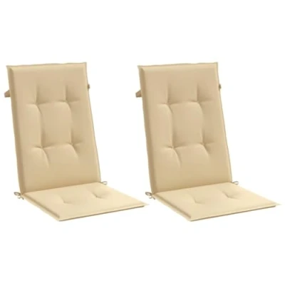 Abbildung von vidaXL Sitzauflage Hochlehner Auflagen 2 Stk. Melange Beige 120x50x4 cm Stoff, (2 St)