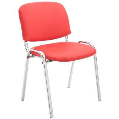 Abbildung von CLP Stapelstuhl Ken I Konferenzstuhl Mit Kunstleder Bezug Metall In Chrom Optik, Farbe:rot