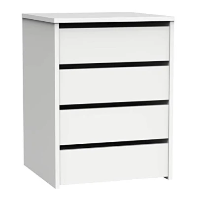 Abbildung von Muebles Pitarch Kommode 4 Schubladen, Hochglanz Weiß, 63,5x46x45 cm (Höhe x Breite Tiefe), Kollektion Tibet