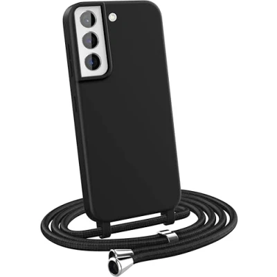 Abbildung von MyGadget Handykette für Samsung Galaxy S21 Plus [ Hülle mit verstellbaren Band ] TPU Handyhülle Handyband zum Umhängen Kordel Schnur Case Schutzhülle Schwarz