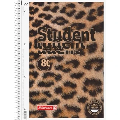 Abbildung von Brunnen Collegeblock Premium Student „Leopard“ A4, Lineatur 28, 80 Blatt, braun/schwarz