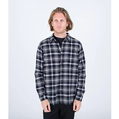 Abbildung von Hurley Herren Portland Bio Flanell Ss Hemd, Schwarz, M