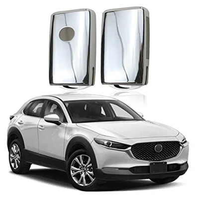Abbildung von Autoschlüssel Hülle für Mazda 3 CX 30 5 8 2019 2023 2024 TPU Schlüsselhülle Cover (Silberweiß)