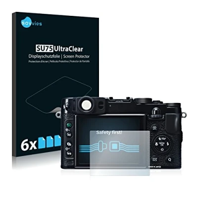 Abbildung von Savvies 6 Stück Schutzfolie für Fujifilm X20 Displayschutz Folie Ultra Transparent