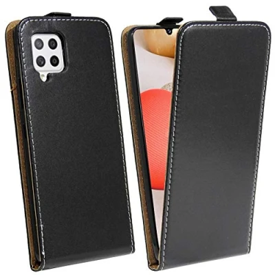 Abbildung von cofi1453® Flip Case kompatibel mit Samsung Galaxy A42 5G Handy Tasche vertikal aufklappbar Schutzhülle Klapp Hülle Schwarz