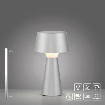 Abbildung von JUST LIGHT Tischleuchte ABERA, Dimmfunktion, LED fest integriert, Warmweiß, Akkuleuchte