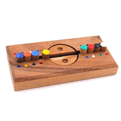 Abbildung von ROMBOL Denkspiele Spiel Farbspiel Sicherheitscode tolles Knobelspiel für jung und alt, Knobelspiel, Holzspiel
