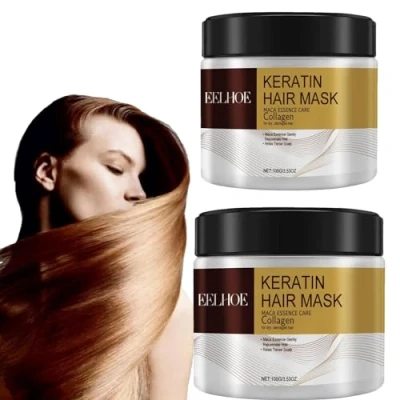 Abbildung von Collagen Hair Treatment, Deep Repair Conditioning Argan Oil Mask, Mask Hair, Für Trockenes, Essence for Dry Damaged Kollagen Haarbehandlung Haarmaske (2PCS)