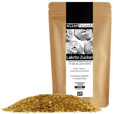 Abbildung von allerFeinst! Lakritz Zucker Premium Zuckermischung für alle und Süßholzfans, 1er Pack (1 x 100g)