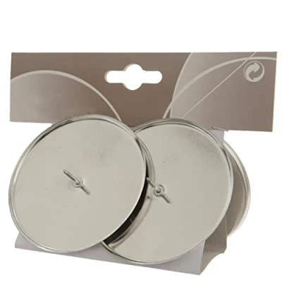 Abbildung von Dadeldo Living &amp; Lifestyle Kerzenhalter 4er Set Metall 5x8cm Silber Adventskranz Kerzenteller