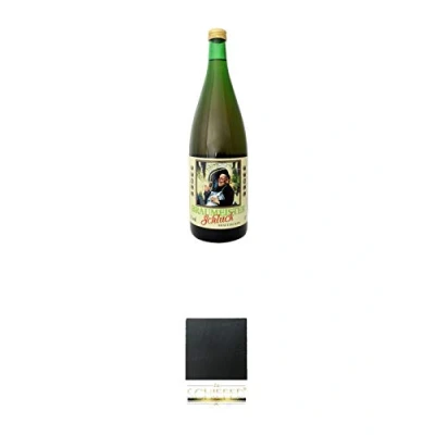 Abbildung von Abtshof Braumeisterschluck 1,0 Liter + Schiefer Glasuntersetzer eckig ca. 9,5 cm Durchmesser