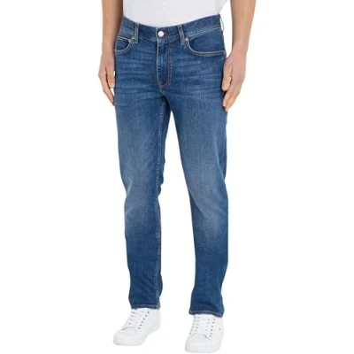 Abbildung von Tommy Hilfiger Straight Denton Jeans Leg, Herren, Größe: 28x32, Mandall indigo