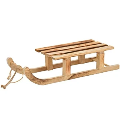 Abbildung von Deko Schlitten aus Holz geflammt Weihnachtsdekoration Winterdekoration (braun) (42 cm)