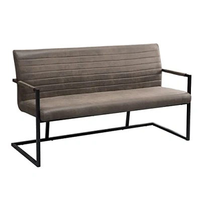 Abbildung von riess ambiente Sitzbank LOFT 160cm taupe / schwarz (Einzelartikel, 1 St), Esszimmer · Microfaser Metall Industrial
