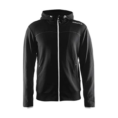 Abbildung von Craft Herren Sweatshirt Leisure Full Zip Hood, Black Silver, S